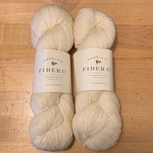 Camellia Fiber Co. 100% Merino Wool Sport Yarn. Two Skeins Ivory 325 yards